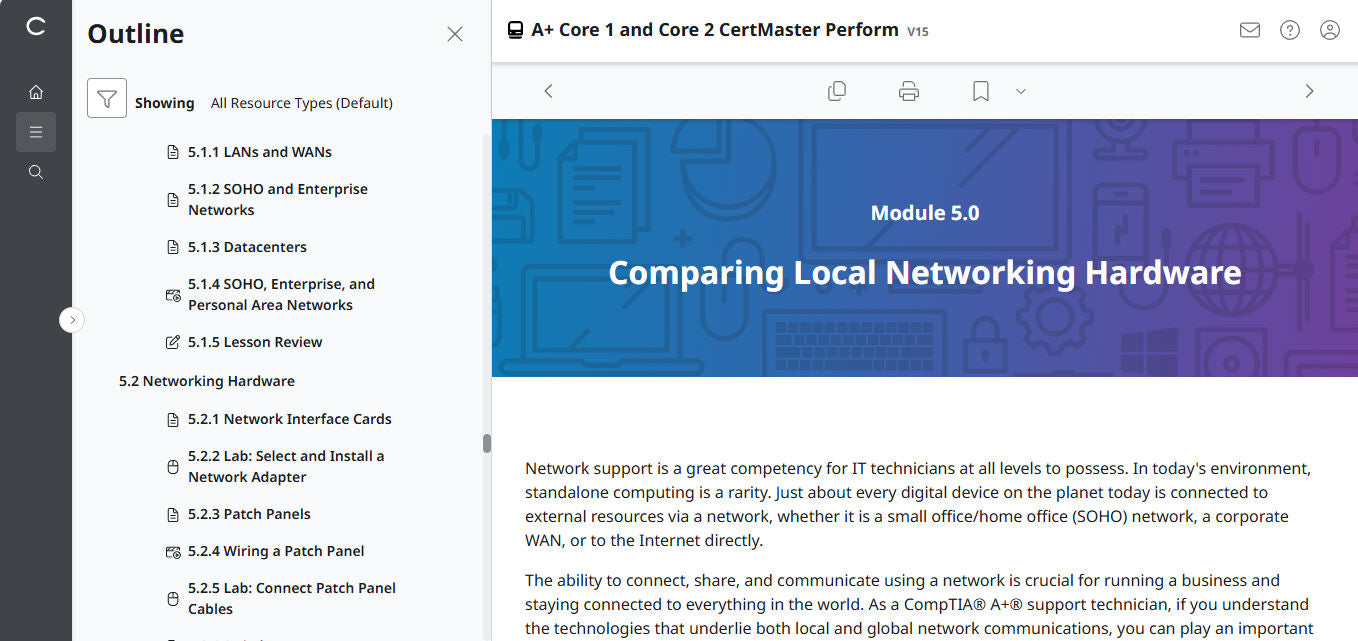 CompTIA A+ Core 1 & 2 CertMaster Perform (V15) (4 Month Access)
