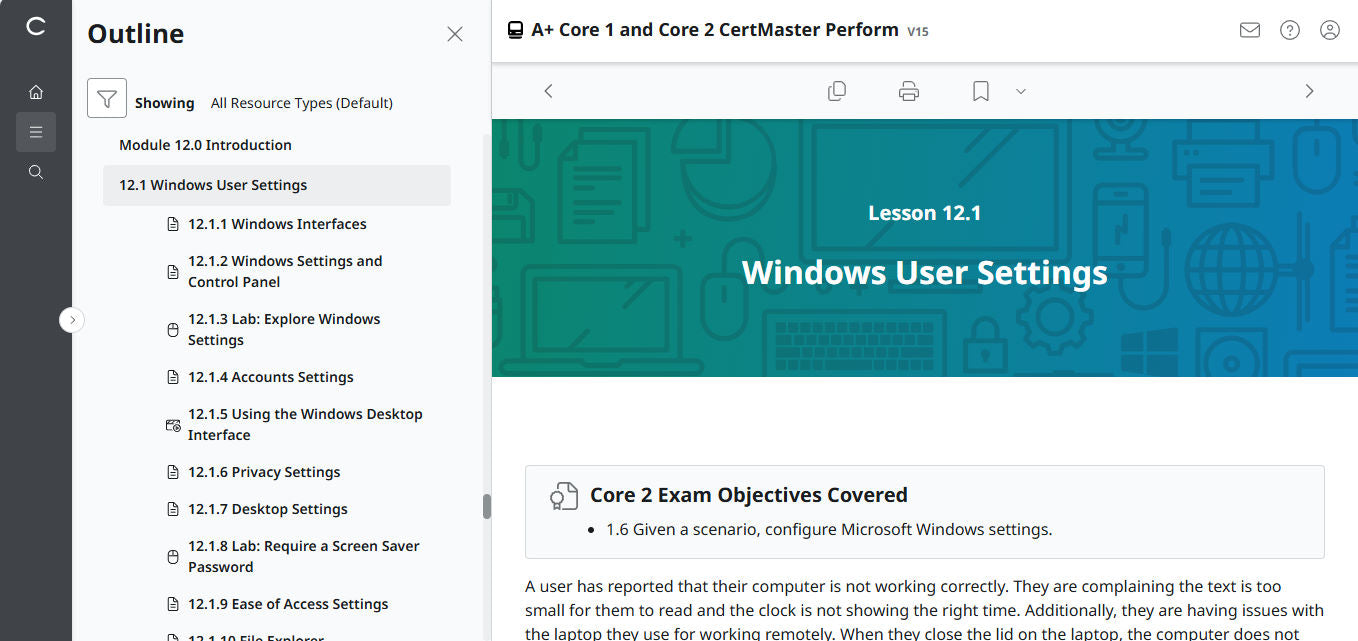 CompTIA A+ Core 1 & 2 CertMaster Perform (V15) (4 Month Access)
