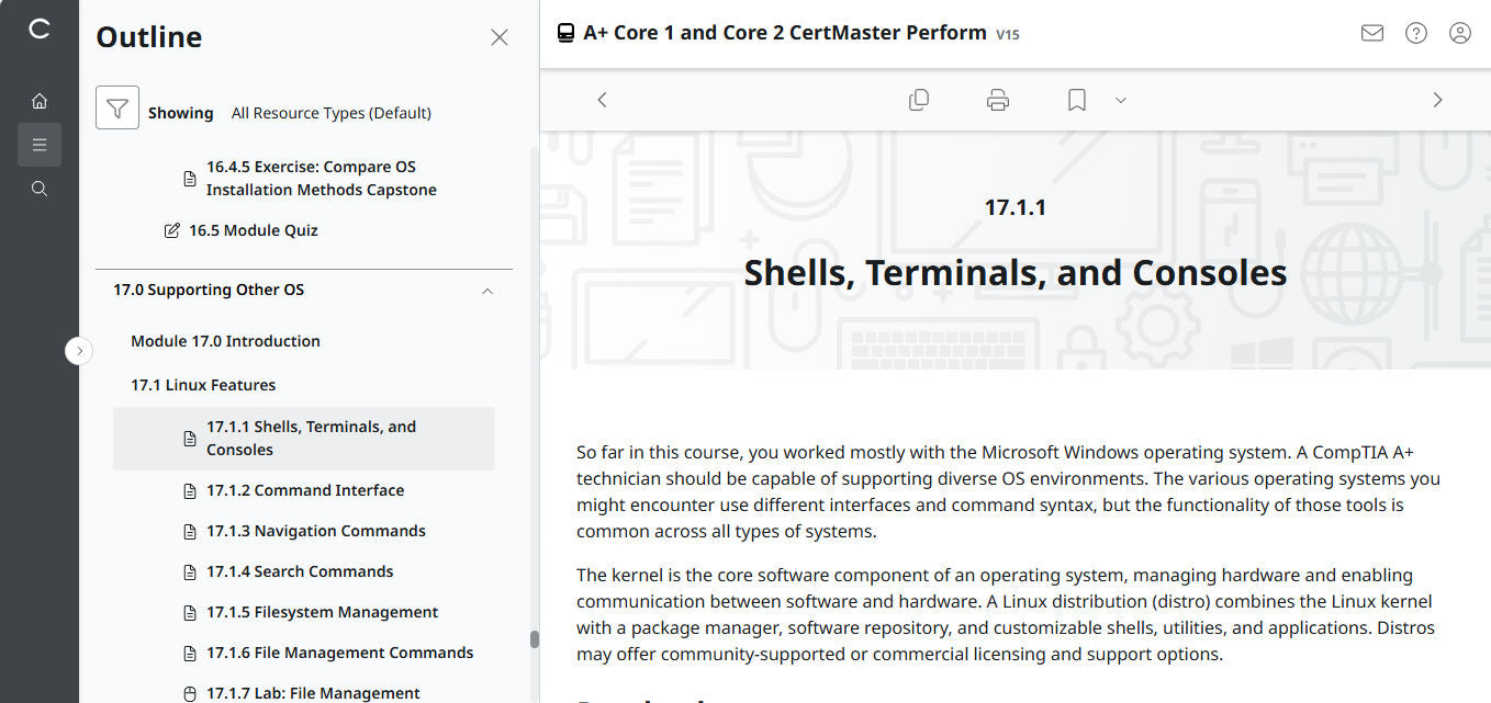 CompTIA A+ Core 1 & 2 CertMaster Perform (V15) (4 Month Access)