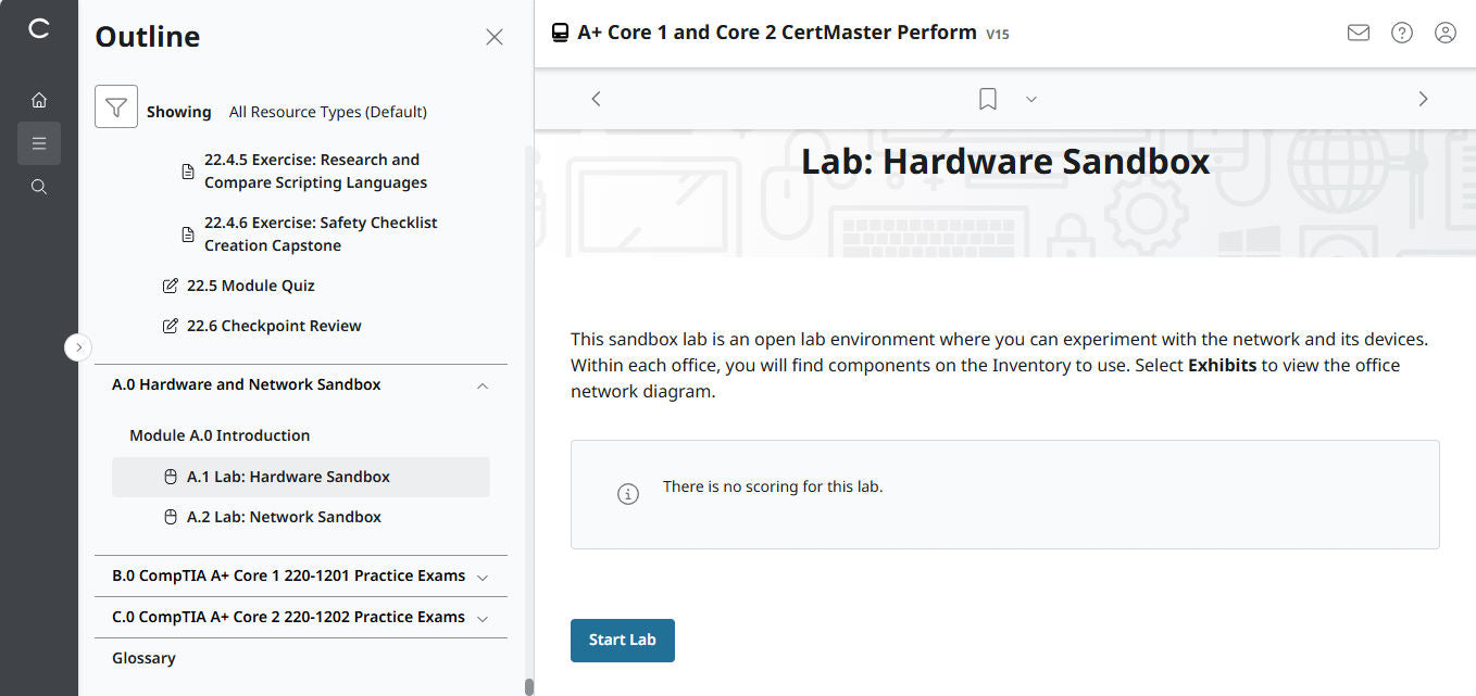 CompTIA A+ Core 1 & 2 CertMaster Perform (V15) (4 Month Access)