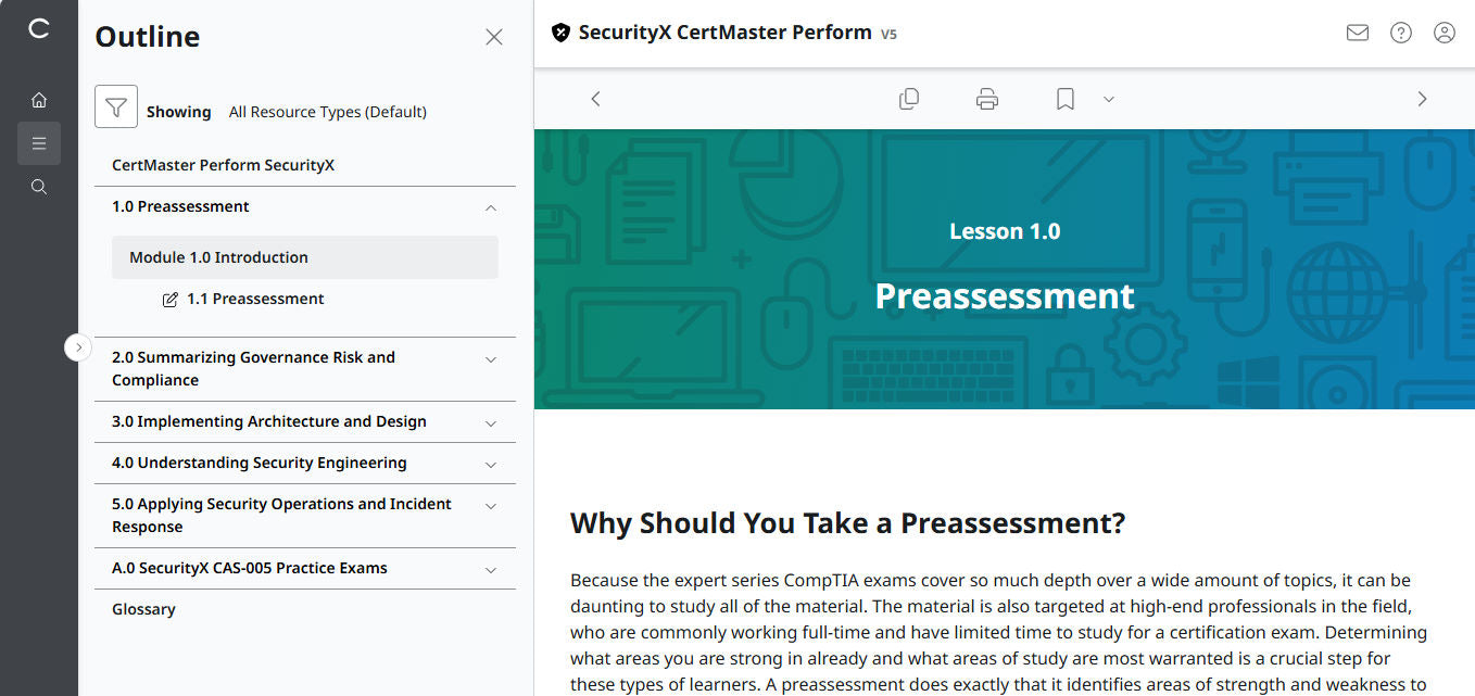 CompTIA CertMaster Perform – SecurityX CASP+ CAS-005 - 3 Months Access