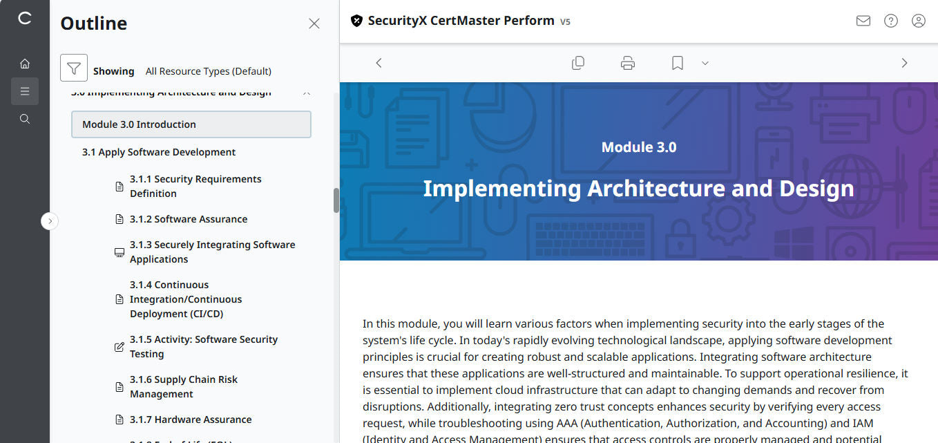 CompTIA CertMaster Perform – SecurityX CASP+ CAS-005 - 3 Months Access