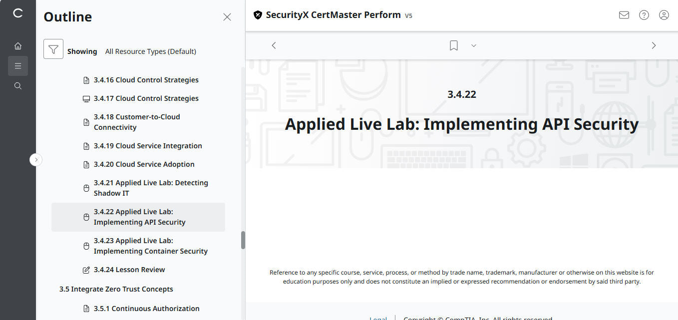CompTIA CertMaster Perform – SecurityX CASP+ CAS-005 - 3 Months Access