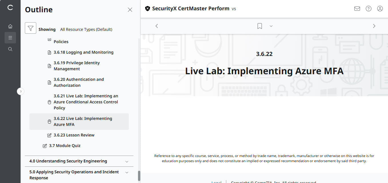 CompTIA CertMaster Perform – SecurityX CASP+ CAS-005 - 3 Months Access