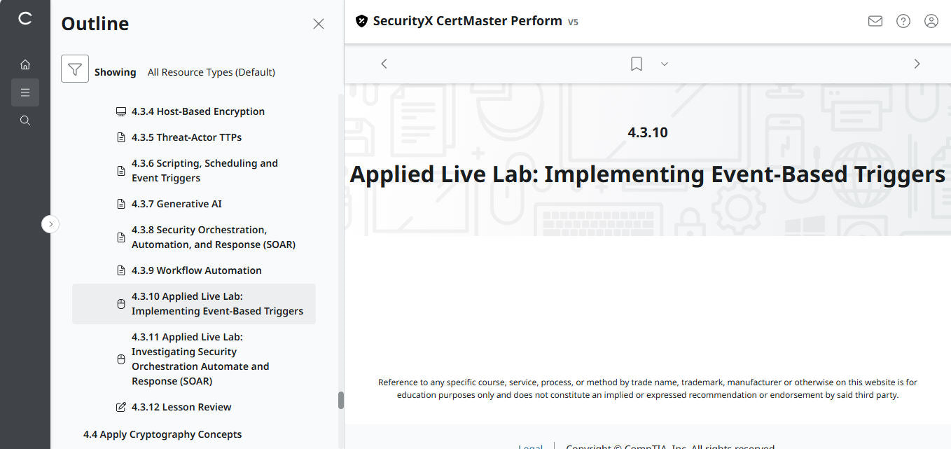CompTIA CertMaster Perform – SecurityX CASP+ CAS-005 - 3 Months Access