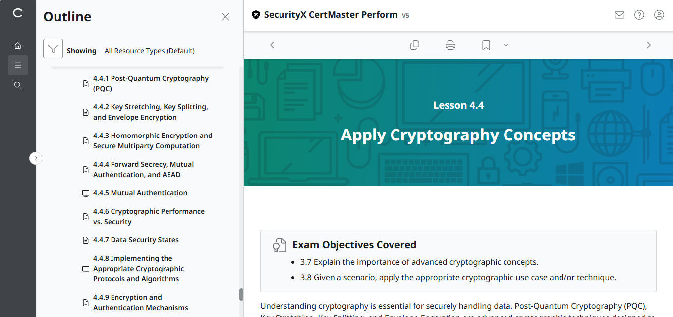 CompTIA CertMaster Perform – SecurityX CASP+ CAS-005 - 3 Months Access