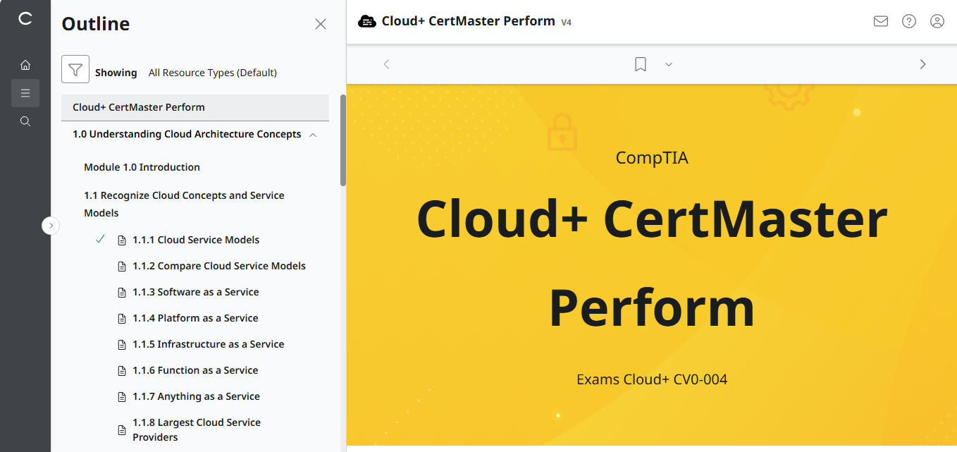 CompTIA Cloud+ CertMaster Perform (CV0-004) – 3ヶ月アクセス (🛒特別オファー)