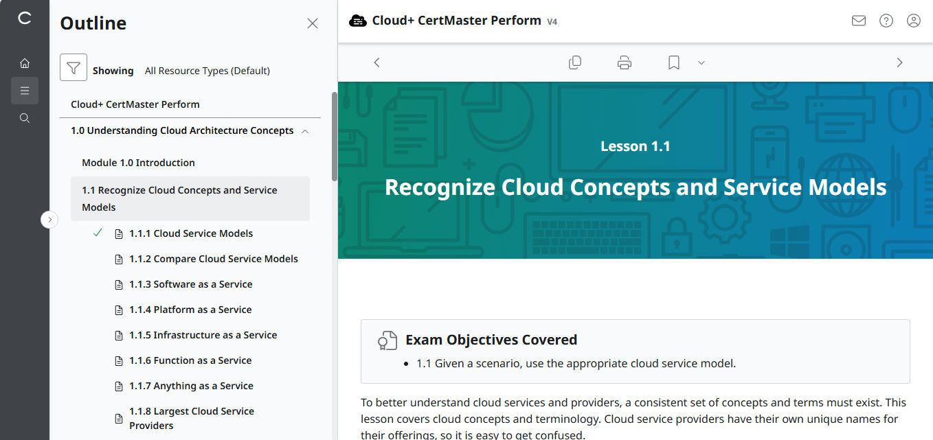 CompTIA Cloud+ CertMaster Perform (CV0-004) – 3ヶ月アクセス (🛒特別オファー)