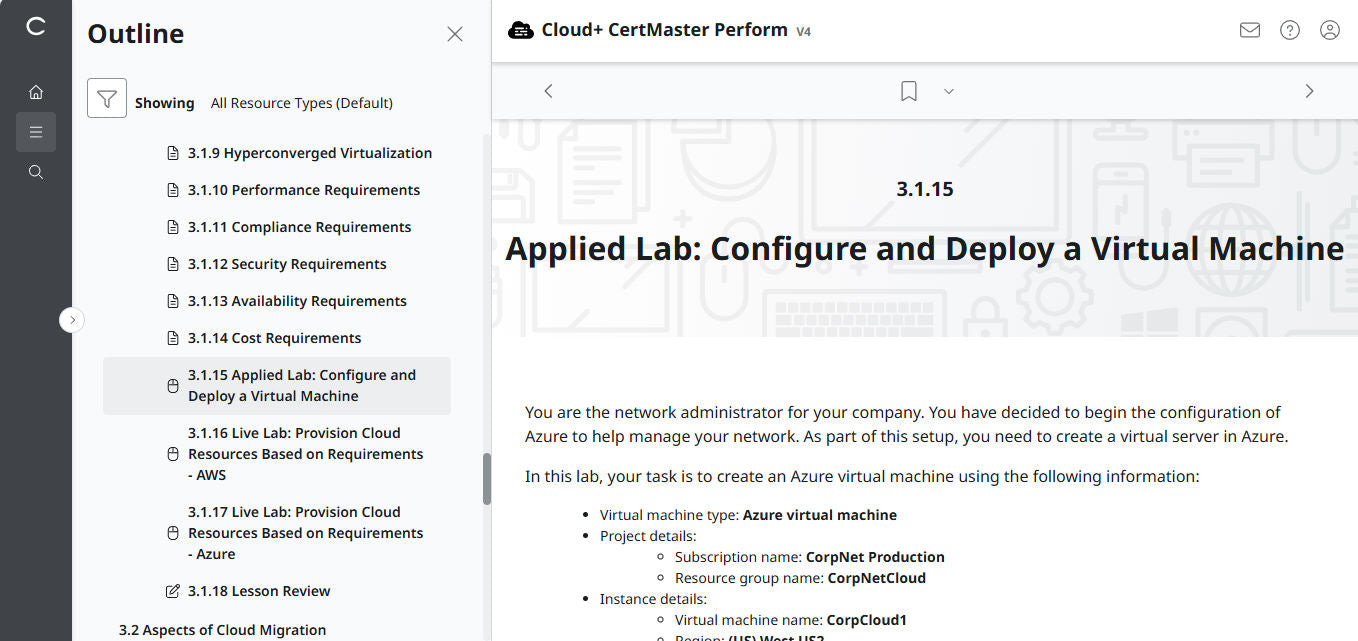 CompTIA Cloud+ CertMaster Perform (CV0-004) – 3ヶ月アクセス (🛒特別オファー)