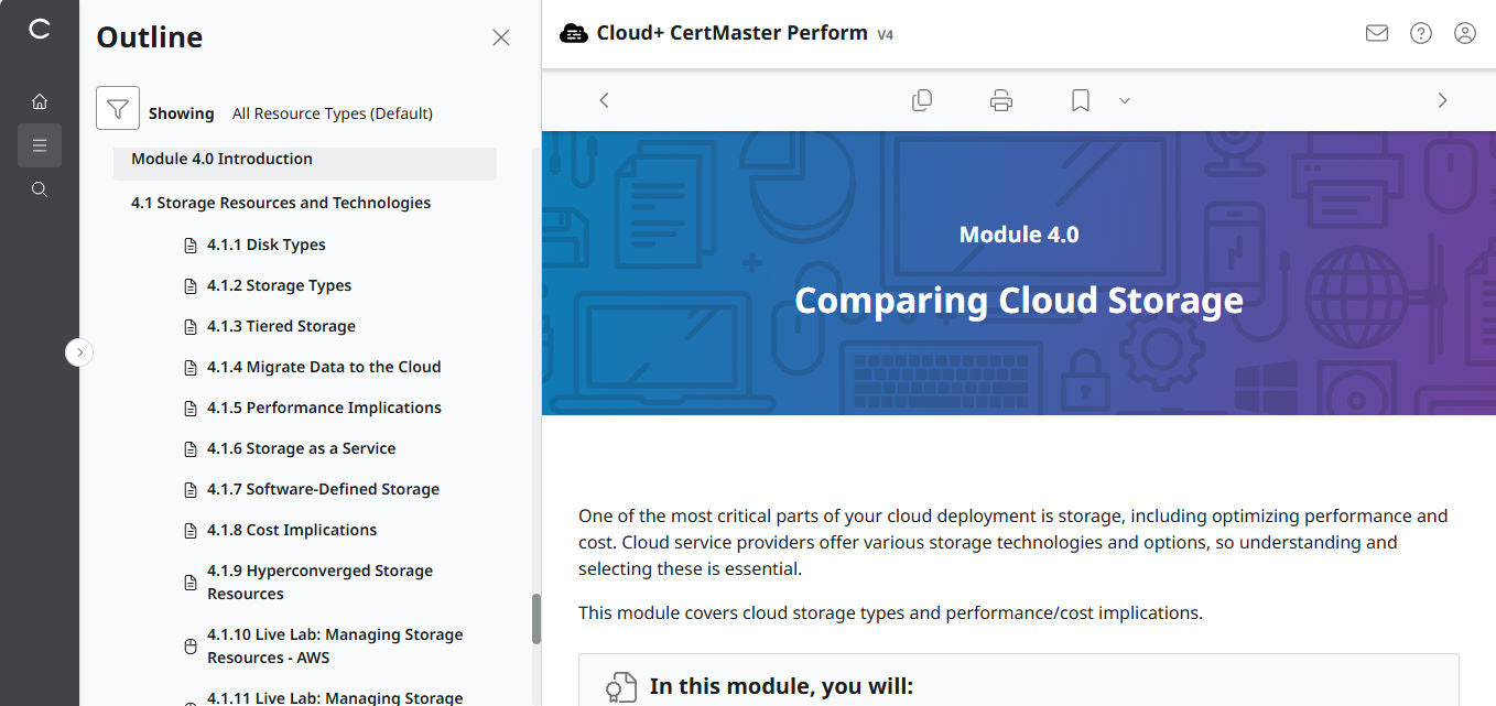 CompTIA Cloud+ CertMaster Perform (CV0-004) – 3ヶ月アクセス (🛒特別オファー)