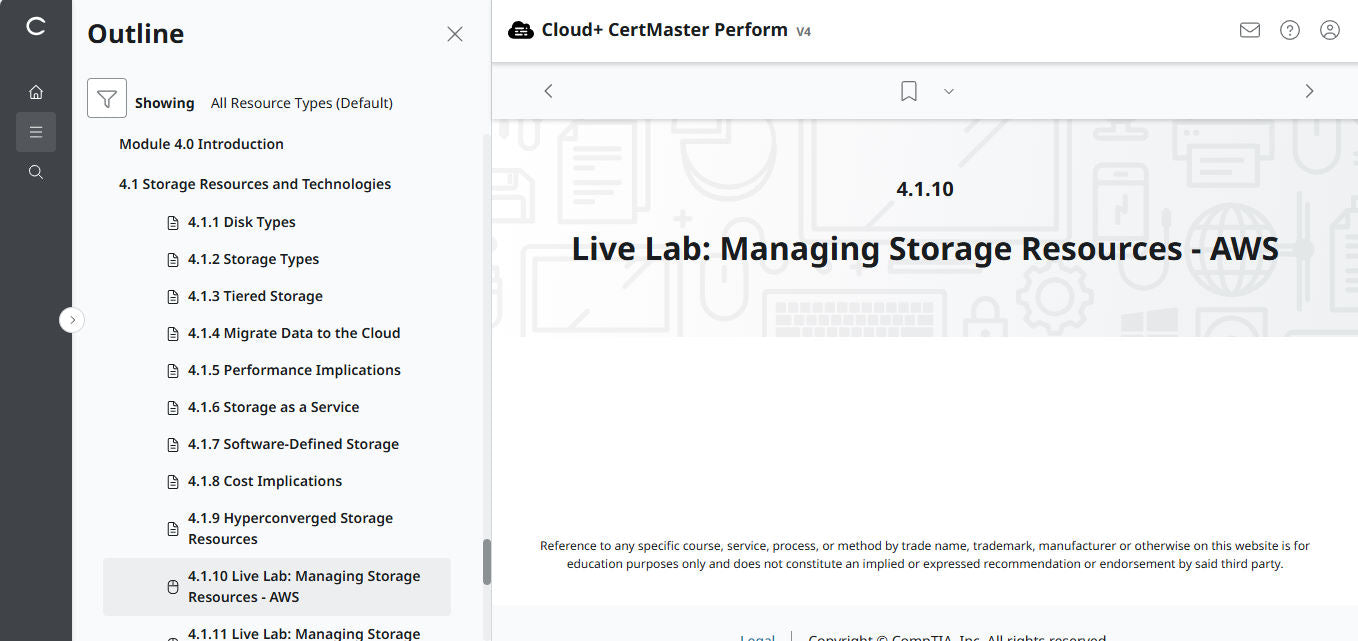 CompTIA Cloud+ CertMaster Perform (CV0-004) – 3ヶ月アクセス (🛒特別オファー)