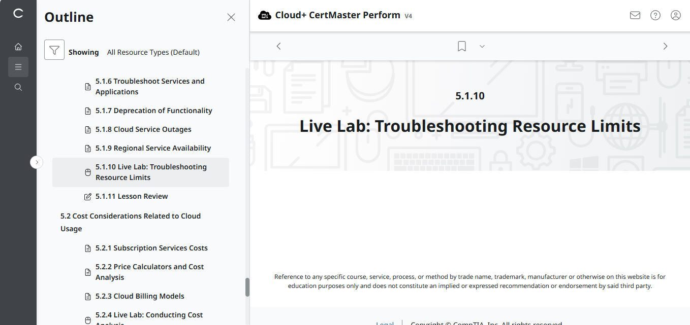 CompTIA Cloud+ CertMaster Perform (CV0-004) – 3ヶ月アクセス (🛒特別オファー)