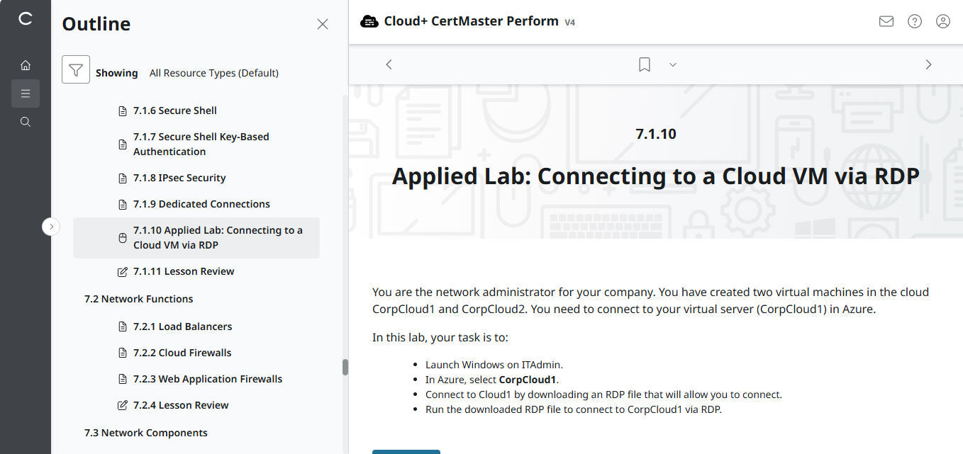 CompTIA Cloud+ CertMaster Perform (CV0-004) – 3ヶ月アクセス (🛒特別オファー)