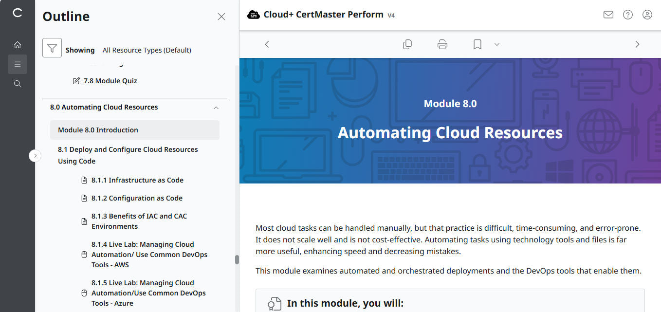 CompTIA Cloud+ CertMaster Perform (CV0-004) – 3ヶ月アクセス (🛒特別オファー)