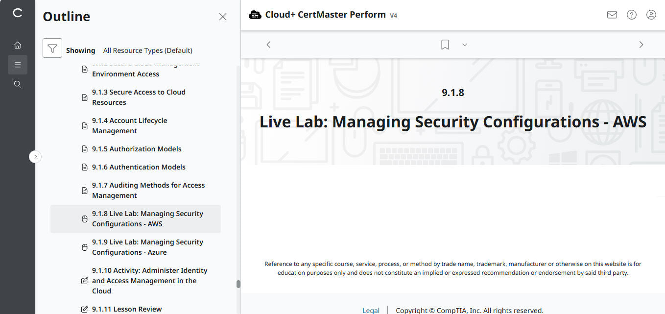 CompTIA Cloud+ CertMaster Perform (CV0-004) – 3ヶ月アクセス (🛒特別オファー)