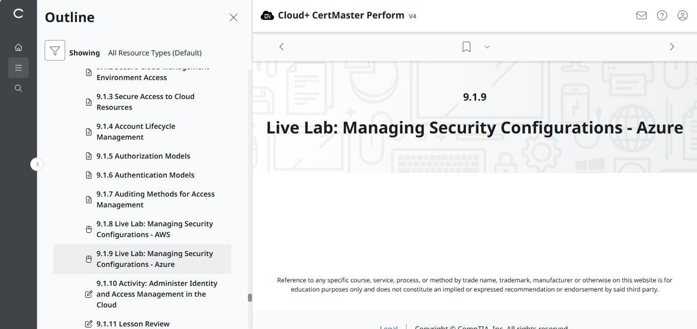 CompTIA Cloud+ CertMaster Perform (CV0-004) – 3ヶ月アクセス (🛒特別オファー)