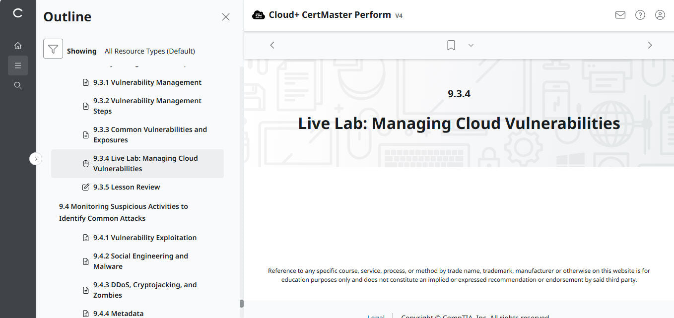 CompTIA Cloud+ CertMaster Perform (CV0-004) – 3ヶ月アクセス (🛒特別オファー)