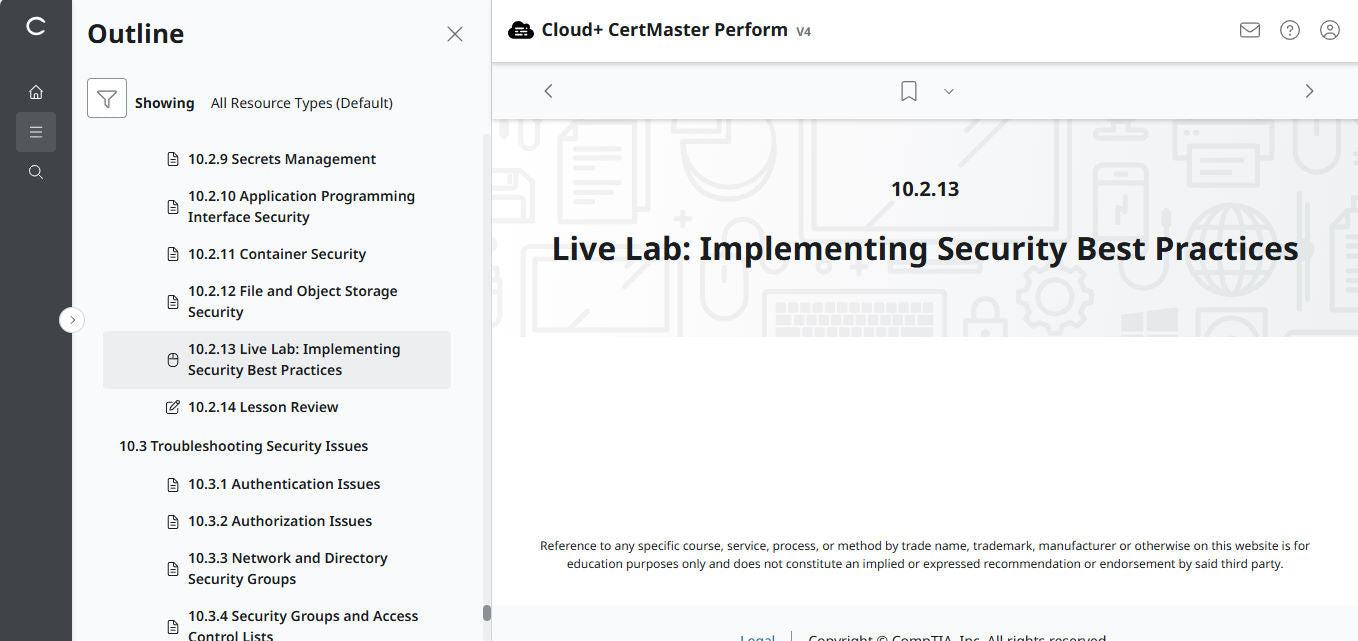 CompTIA Cloud+ CertMaster Perform (CV0-004) – 3ヶ月アクセス (🛒特別オファー)