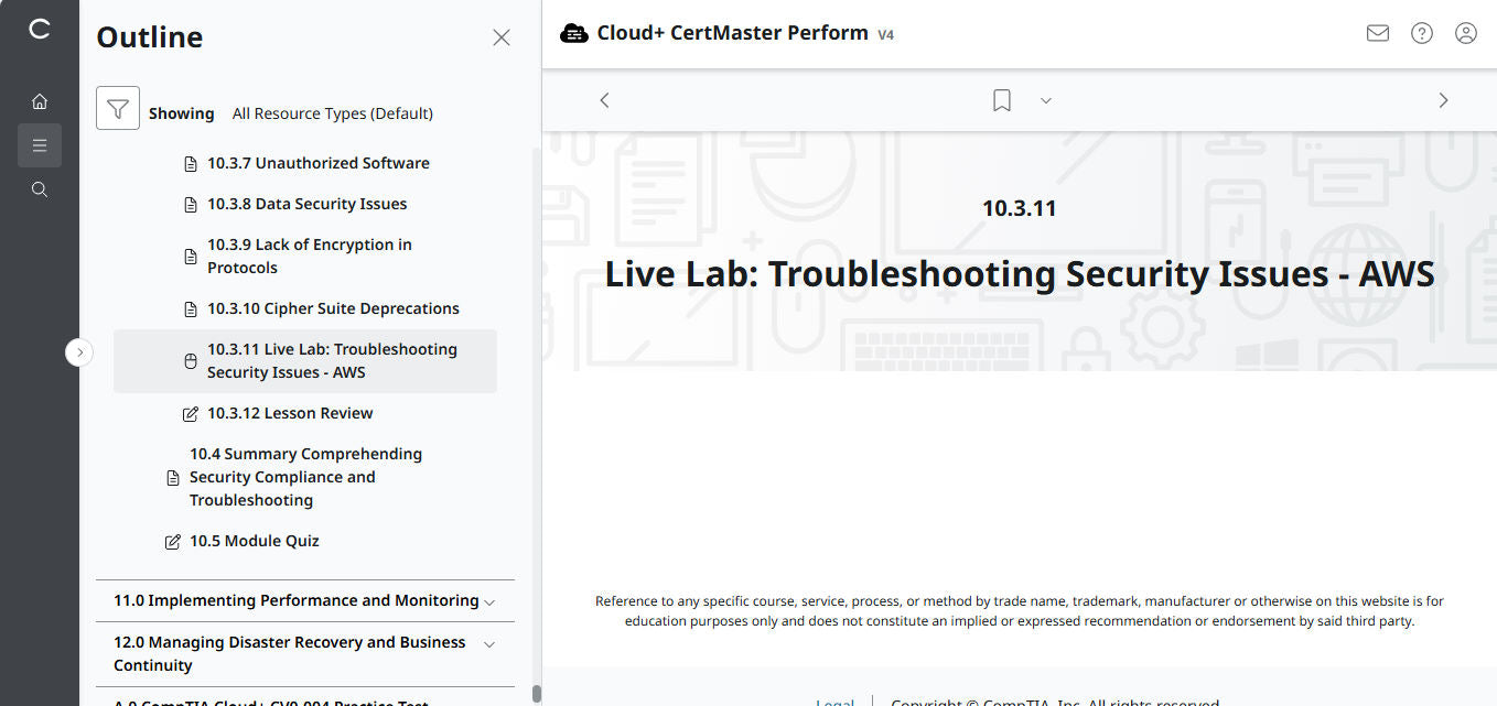 CompTIA Cloud+ CertMaster Perform (CV0-004) – 3ヶ月アクセス (🛒特別オファー)