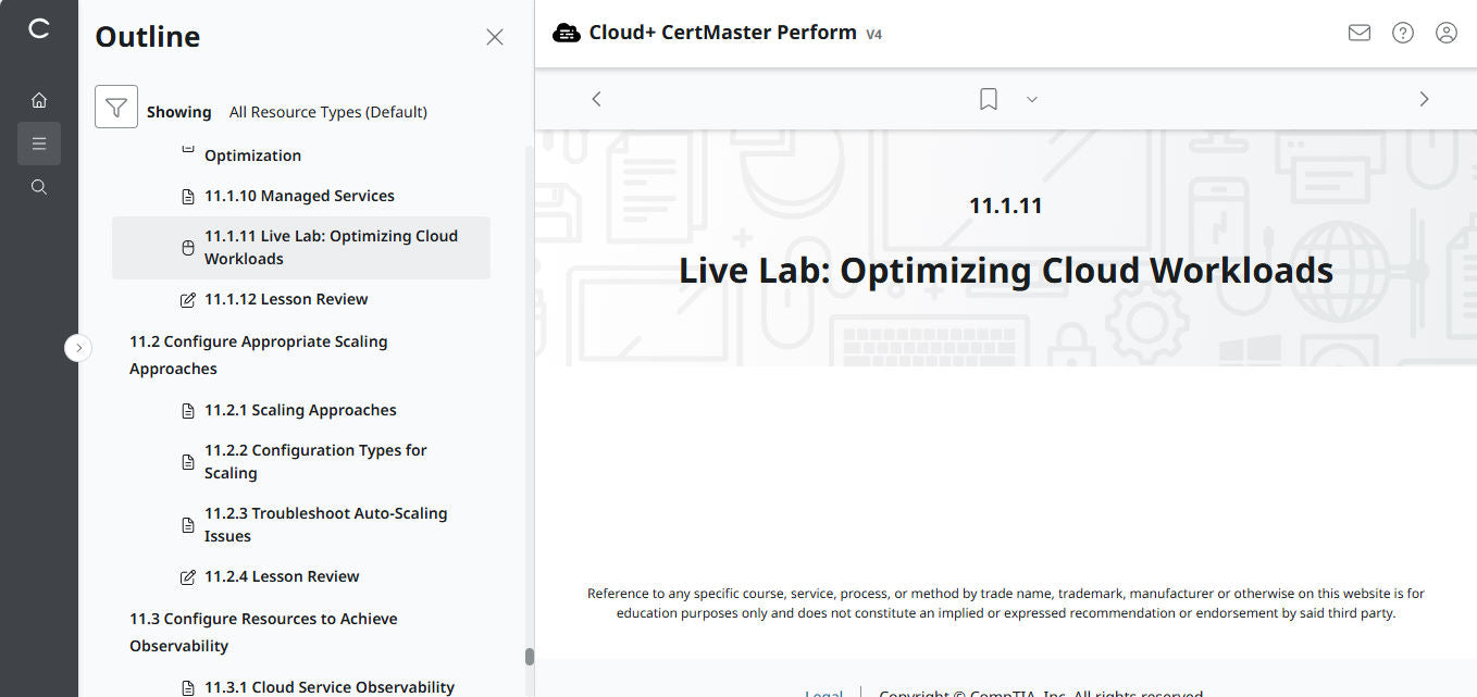 CompTIA Cloud+ CertMaster Perform (CV0-004) – 3ヶ月アクセス (🛒特別オファー)