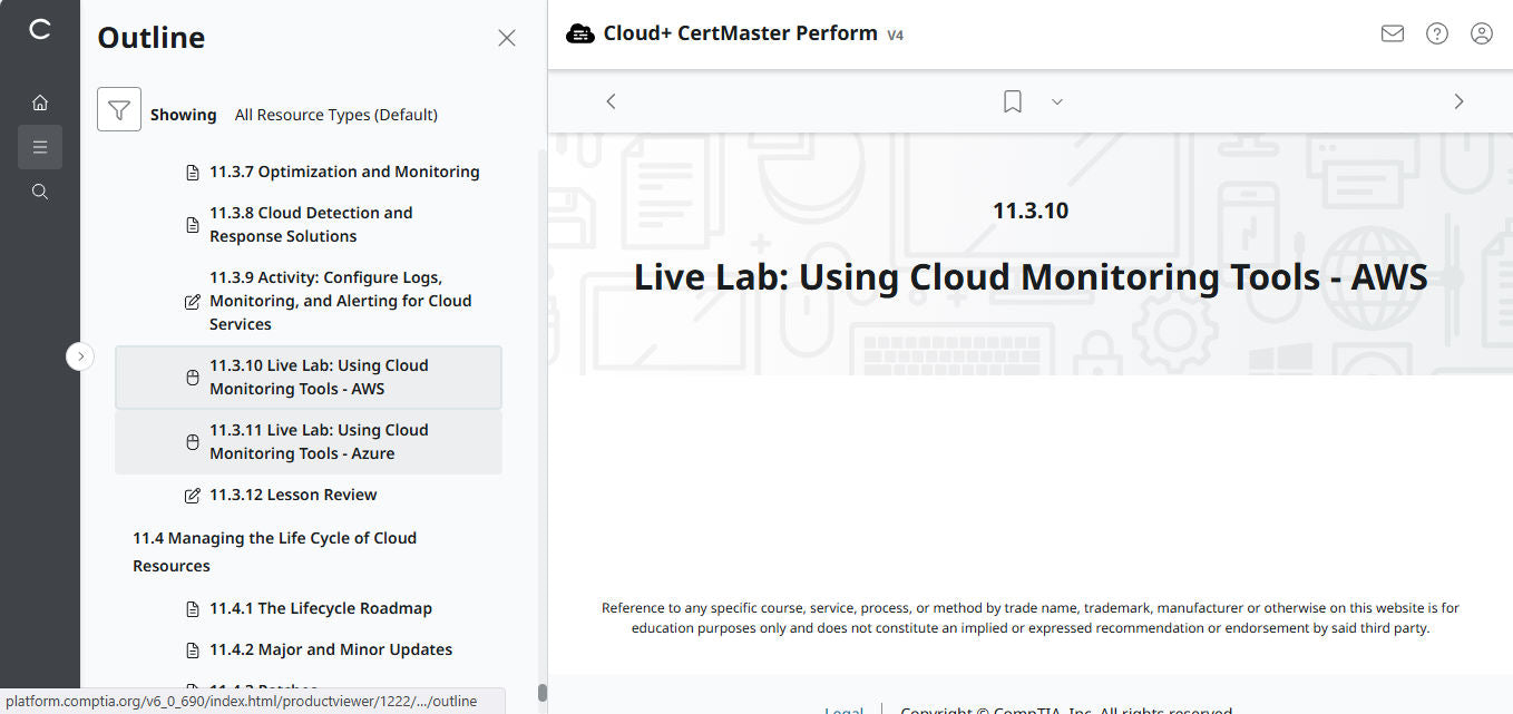 CompTIA Cloud+ CertMaster Perform (CV0-004) – 3ヶ月アクセス (🛒特別オファー)