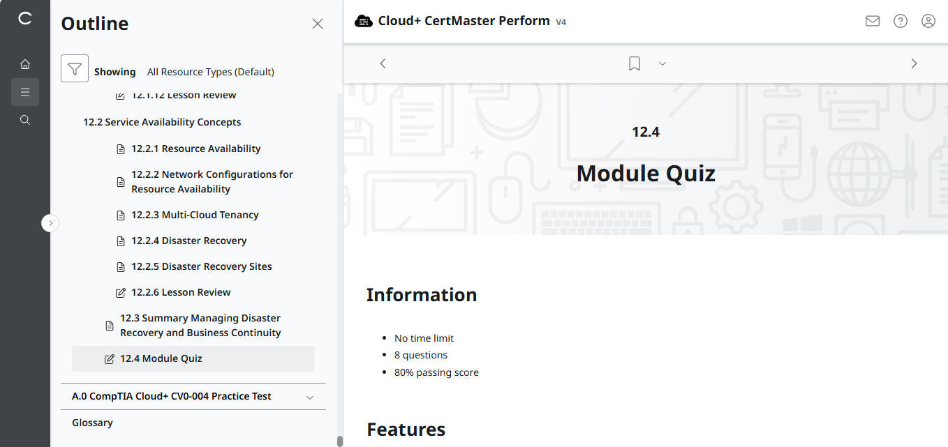 CompTIA Cloud+ CertMaster Perform (CV0-004) – 3ヶ月アクセス (🛒特別オファー)