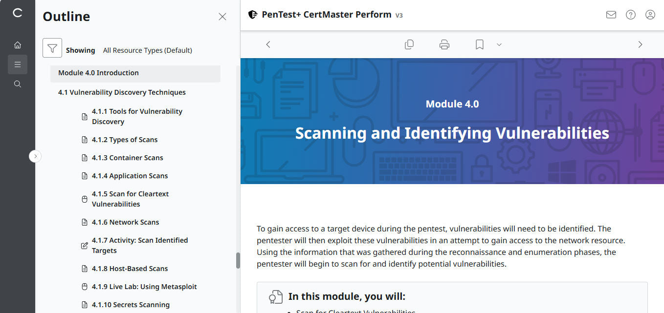 CertMaster パフォーマンス CompTIA PenTest+ PT0-003 (V3) (3ヶ月アクセス)