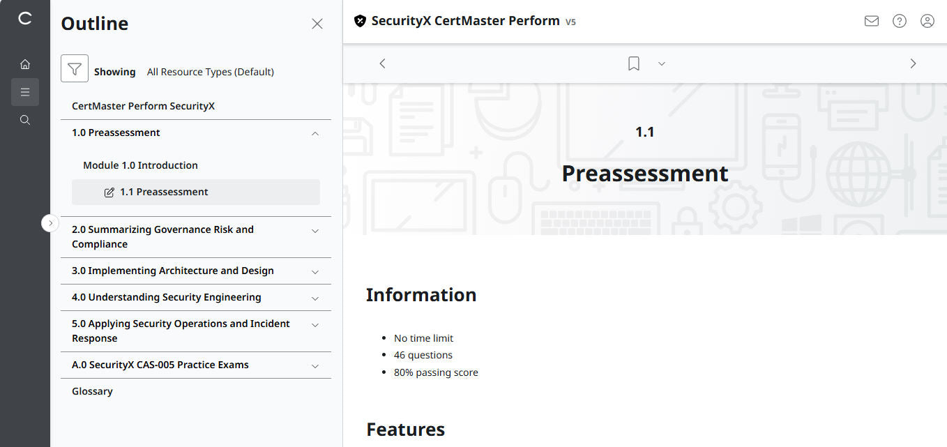 CompTIA CertMaster Perform – SecurityX CASP+ CAS-005 - 3 Months Access