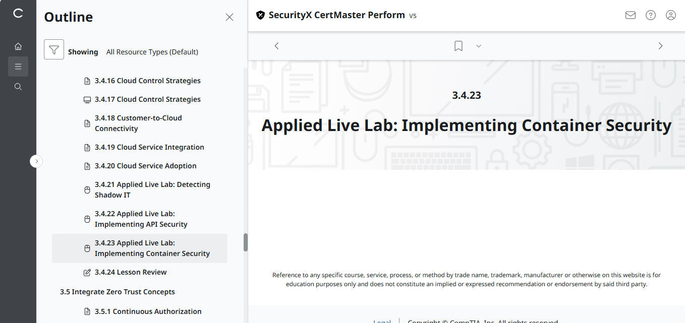 CompTIA CertMaster Perform – SecurityX CASP+ CAS-005 - 3 Months Access